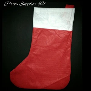 Red Felt Christmas Stocking 40cm/Presents/Santa/Hanging/Gifts/Sock/Eve - Picture 1 of 2