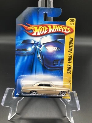 Hot Wheels 2006 2007 First Editions 66 Chevy Nova 09/36 Tan W/ Black Stripes NEW - Image 1 of 4