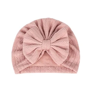Newborn Hospital Hats Beanie Knit Hat Baby Infant Bows Turban Cap.MZ13 Blush ... - Picture 1 of 3