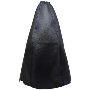 DAEWOO MATIZ (1998-2005) Soufflet Levier De Vitesse 100% Cuir - Couture Bleu - Picture 1 of 1