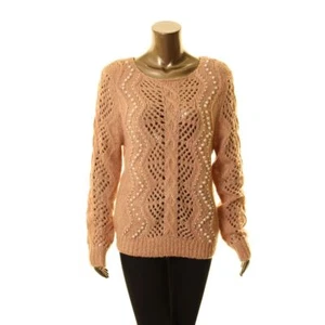 CLICHÉ NUEVO Para Mujer Imitación Perla Adornada Mezcla de Lana Cuello Redondo Suéter Top TEDO - Imagen 1 de 2