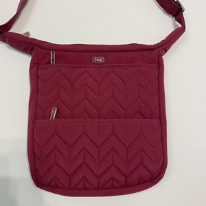 Lug Compass Maroon Quilted Travel Crossbody Bag
