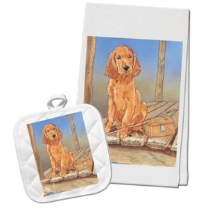 Irish Setter Kitchen Dish Towel and Pot Holder Gift Set - Picture 1 of 1