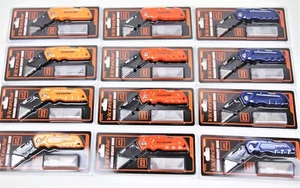 12PC Folding Lock-back Utility Knife With 72 Blades 3 Colors 310419 - Picture 1 of 5