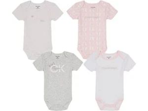Calvin Klein Girls 4 Pieces Pack Bodysuit Size 0/3M, 3/6M, 6/9M, 12M, 18M - Picture 1 of 1