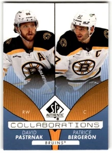 David Pastrnak / Patrice Bergeron 2022-23 SP Authentic Collaborations Blue #C-7 - Picture 1 of 2