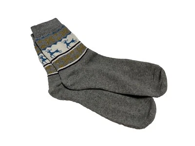 Mujeres Crew Cálido Térmico Lana Merino Reno Fair Isle Diseño Bota Calcetines holgados Foto 1 de 3