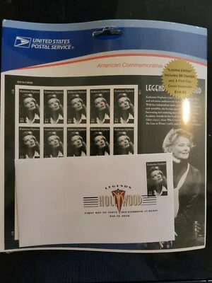 Scott #4461 Katherine Hepburn Sheet of 20 Stamps w/FDC - Sealed - Image 1 of 2