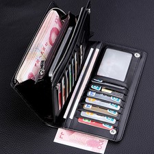 Herren Men Geldbeutel Portemonnaie Leder Kredit Kartenetui Geldbörse Brieftasche