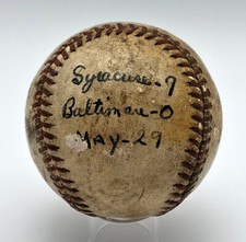 1941-42 Nate Andrews Syracuse Chiefs International League Game Used Baseball LOA