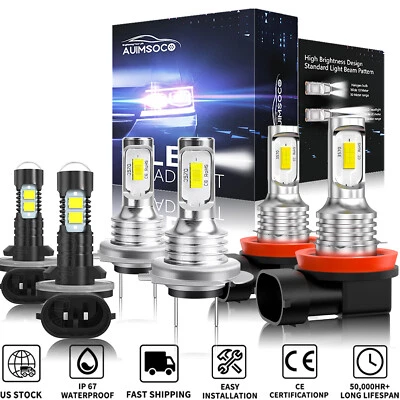 For Hyundai Elantra 2013-2018 Combo 6x 6500K LED Headlight Hi/Lo+Fog Light Bulbs - Image 1 of 4