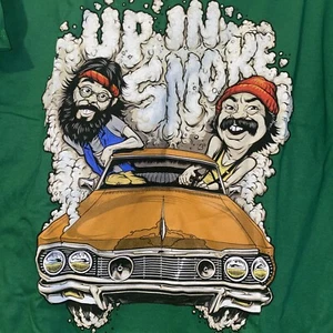 Cheech And Chong Adult Large Green Secret Club Weed How High Casual Mens Green - Picture 1 of 5