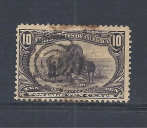 U.S. SCOTT 290 USED FINE+ - 1898 10c GRAY VIOLET TRANS-MISSISSIPPI ISSUE - Bild 1 von 2