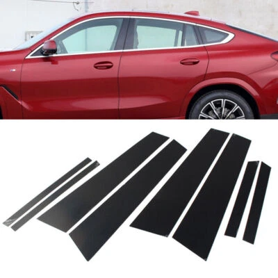 For BMW X6 G06 2020-24 Gloss Black Pillar Posts Covers Window Door Moulding Trim Foto 1 de 4