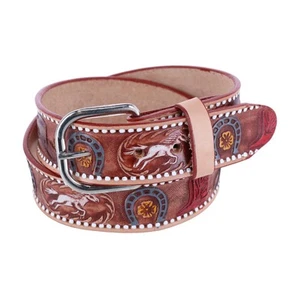 CTM Boys Cowboy Print Embossed Belt - Picture 1 of 11