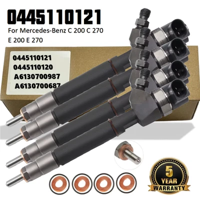 4X Fuel Injector For Mercedes-Benz A6130700687 A6130700987 0445110121 0445110120 - Image 1 of 4