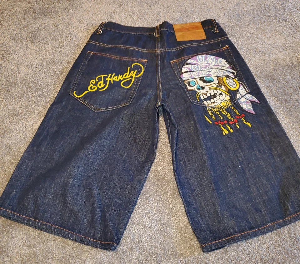 Ed Hardy Denim Shorts Pirate Size 34 - Image 1 of 4