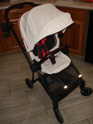 Cybex Platinum MIOS FERRARI Stroller Creme, Red, Black EUC - Image 1 of 4