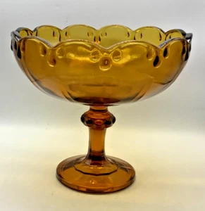 Indiana Glass Garland Amber Pedestal Compote Bowl Dish, Centerpiece, 8.5” Wide - Picture 1 of 5