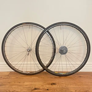 Vintage Shimano 600 Tri Color Trek Matrix 700c Wheelset - Picture 1 of 10