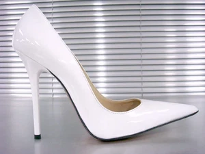 MORI ITALY HIGH HEEL PUMPS SCHUHE SHOES STILETTO PATENT LEATHER WHITE 36-45 - Imagen 1 de 10