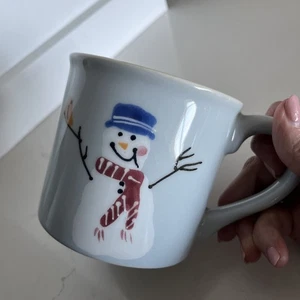 Crate&Barrel Schneemann Winter Weihnachten Becher 15oz USA Original Etikett - Bild 1 von 5