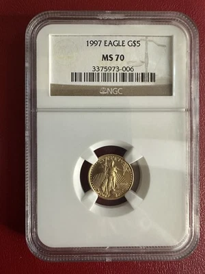 1997 $5 American Gold Eagle (1/10 oz) – NGC/NGC MS-70  - Image 1 of 2