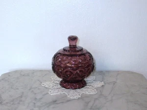 Dark Amethyst Moon & Star Small Covered Candy Dish - Picture 1 of 3