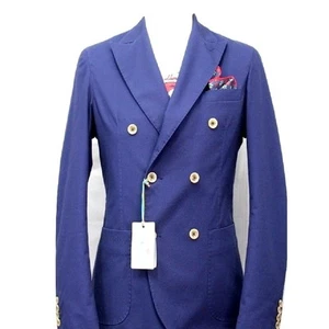 Giacca doppio Petto Martin Zelo slim fit color Royal Cotone leggero Nido d'ape - Imagen 1 de 7