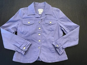 Live a Little Vtg Purple Denim Button-Up Jean Jacket Women’s Medium - Picture 1 of 5