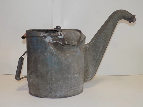 Large Vintage Galvanized Watering Can RUSTIC ORIGINAL - Bakelite Handle Cover