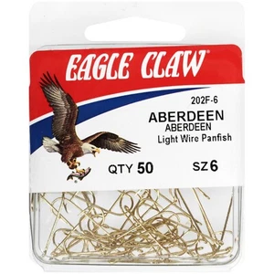 Eagle Claw 202F-6 Aberdeen Size 6 Fishhooks, 50 Pack - Picture 1 of 1