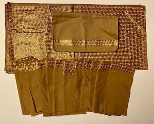 Crate & Barrel Mirabelle Gold Table Runner 14”x120” 12 Napkins Pillowcase Cotton