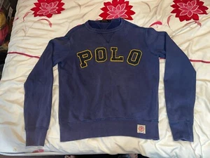 Felpa Polo Ralph Lauren Spell Out vintage anni 00 con logo ricamato - Taglia S - Foto 1 di 11