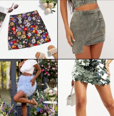 Women’s Mini Skirt Denim Sizes 12 14 Multiple Styles to Choose From - Image 1 of 4