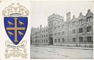 OXFORD UNIVERSITY ENGLAND-EMBOSSED HERALDRY POSTCARD - Picture 1 of 2