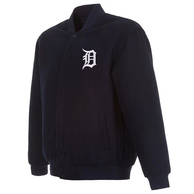 MLB Detroit Tigers JH Design Wool Reversible Jacket With 2 Front Logos   - Image 1 of 4