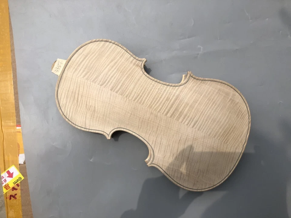 4/4 Violin Unfinished White Violin Body Tiger Flame Maple Spruce Advance #3292 - Image 1 of 4