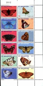 St. Martin Stamps [SC#0022]  (2012)  53-64 Butterflies MNH. complete set. - Picture 1 of 1
