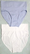 Hanes Ladies brief panties-sz S-5-new-2 pr-WHITE/blue- no muffin top-stretchy
