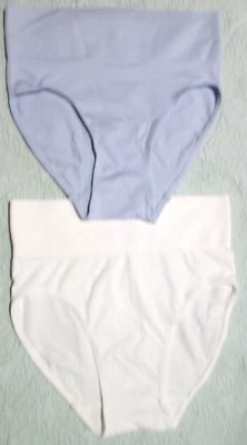 Hanes женщины короткие трусики-sz S-5-новый-2 pr-белый/синий-без булочки верхний эластичный - Изображение 1 из 4