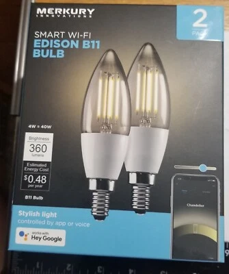 Mercury Innovations Smart WI-FI Edison B11 Bulb (2-pack) 40W - Image 1 of 4
