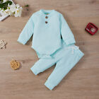 2PCS Toddler Baby Boys Girls Long Sleeve Romper Tops Pants Outfits Tracksuit Set