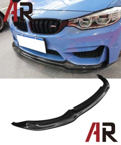 GT V Style Carbon Fiber Front Bumper Spoiler Lip Fits 2015-2020 BMW F82 F83 M4 - Picture 1 of 5