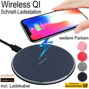 Wireless Qi Ladegerät Ladestation Induktive QI Charger Kabellos iPhone Samsung ✔
