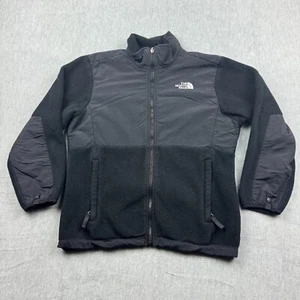 The North Face Jacket Girl Large Black Denali Full Zip Mock Neck Fleece Polartec - Picture 1 of 11