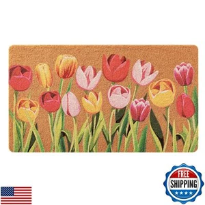 joybest Front Door Mat with Heavy Duty Backing, Tulip Flora Doormat for Front - Picture 1 of 5