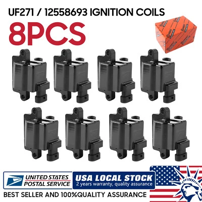 8x Durable Square Ignition Coil UF271/12558693 For Chevrolet Suburban 1500/2500 - Image 1 of 4
