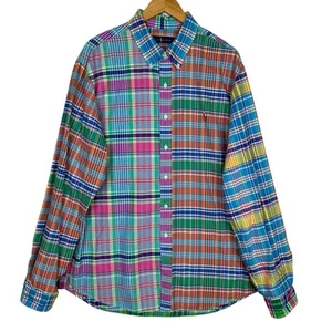 Ralph Lauren Mens Shirt XXL Plaid Madras Polo Bony Logo Button Down 100% Cotton - Bild 1 von 16