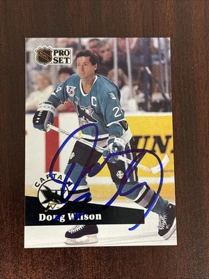Doug Wilson autographed Hockey Card (San Jose Sharks) 1991 Pro Set #584 Captain - Image 1 of 2